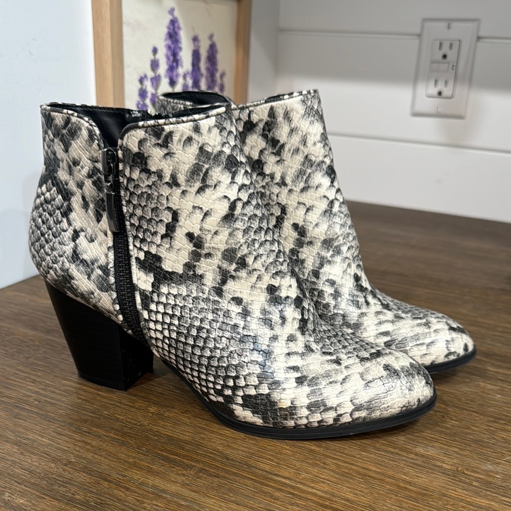 Style & Co. Faux Snakeskin Ankle Booties